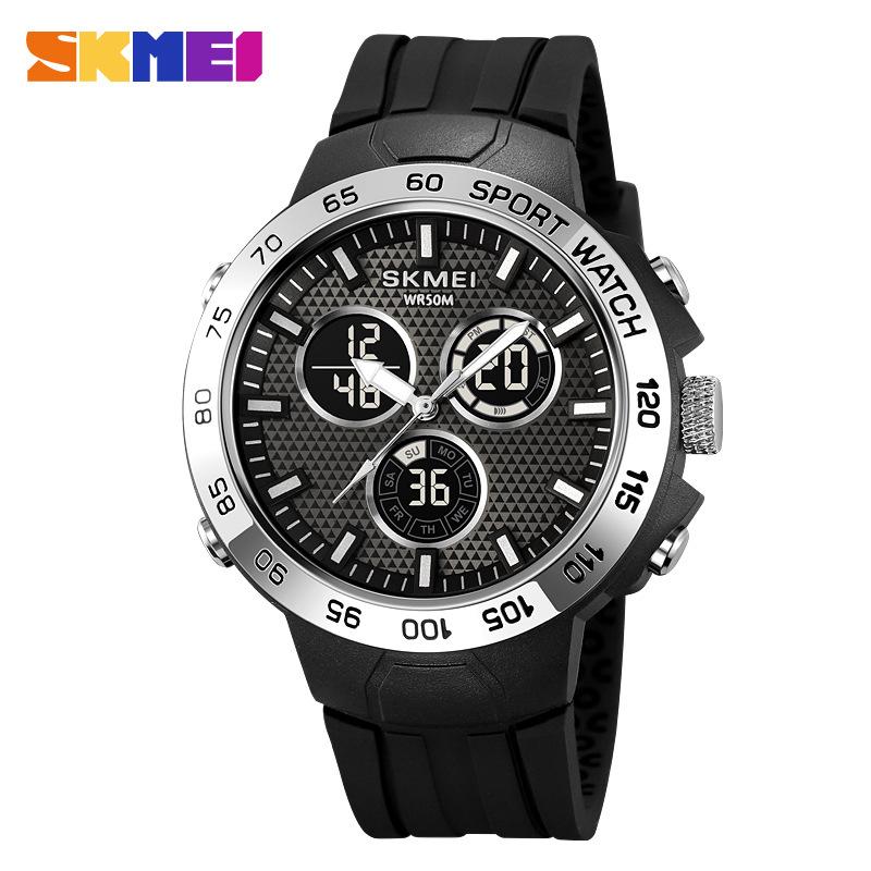 Double display waterproof electronic watch multi-function sports chronograph versatile men's quartz watch