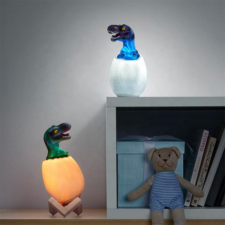 Dálkové ovládání dobíjecí noční dinosauří lampa pro děti Led noční světlo 3D LED lampa Moon