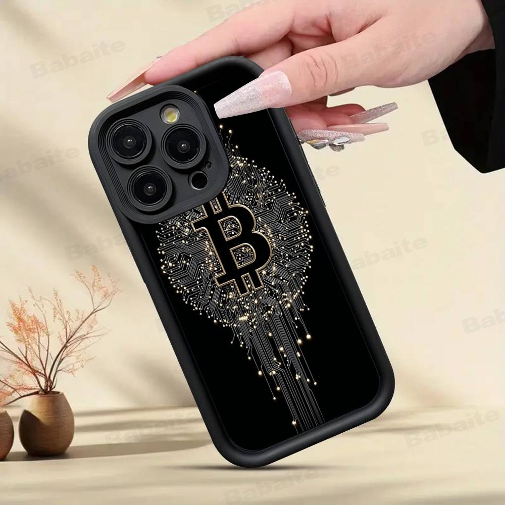 Luxury Bitcoin Phone Case For IPhone 17 16 15 13 11 12 14 Pro Max Plus Silicone Cover Shell