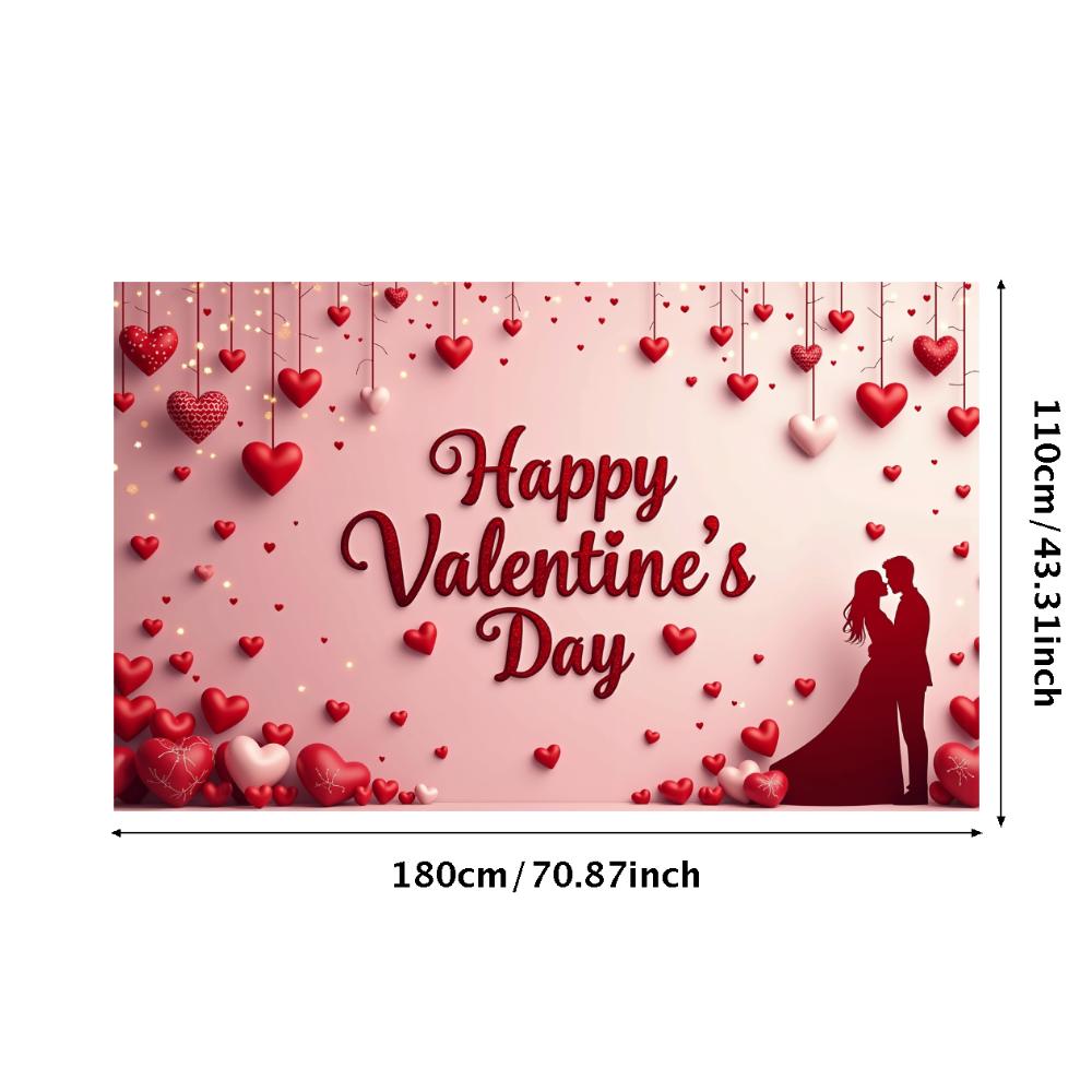 Backdrop Hearts Delightful Red Couples Photography backdrop Beautiful Love banner for Celebration