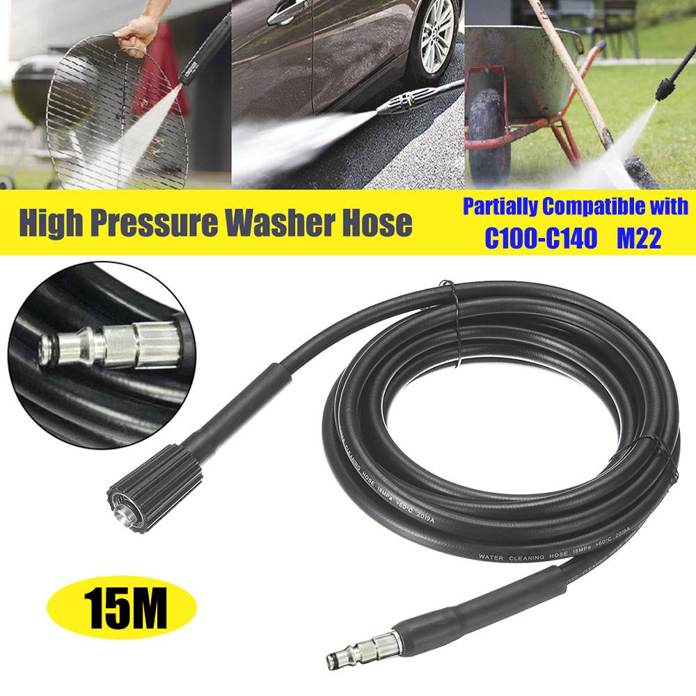 High Pressure Cleaning Machine Hose 18Mpa M22 Thread Washer Hose 49FT Engineering Plastics Power Washer Hose for C100 C110 C120 C130 C140