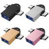 USB 3.0 to Type C and Small  USB OTG Adapters Aluminum Type C Converter Pocket Size Adapters for Smartphones Tablets