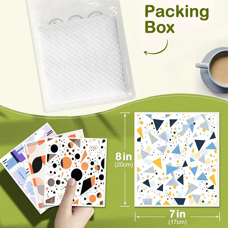 6PCS Swedish Dishcloths Eco-Friendly Kitchen Rags Absorbent Dish Towels Reusable Washable Cleaning Cloths