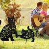 MrMrKura Gardening Goods Cat Metal Garden Ornament Plate Cat Garden Figurine Garden Ornament Openwork Iron Outdoor Garden Object Gardening Supplies