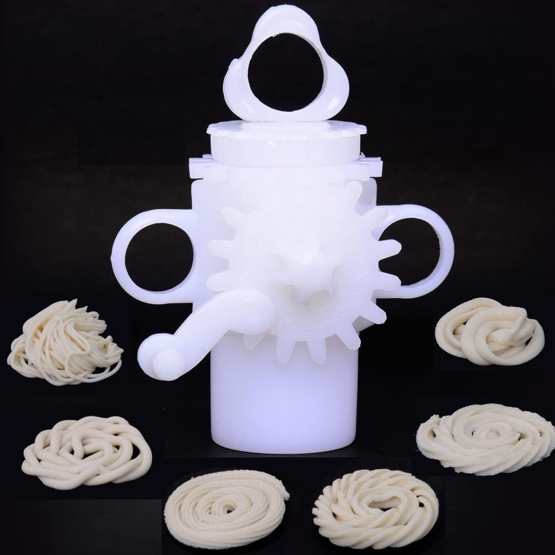 

treegoArt Murukulu Maker Press With 15 Different Types Of Jalies For Namkeen Maker/Chakli, Noodles Home And Kitchen - Pack Of 1 5 Inche Height белый