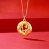 Vietnam Gold Koi Fish Pendant: Unisex Chinese-Style Peace Buckle Necklace