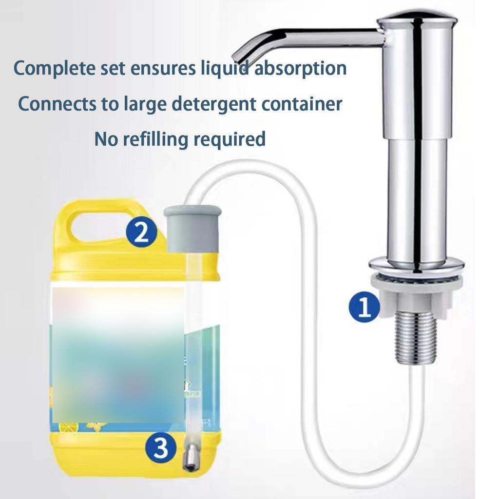 New Portable Soap Dispenser for Kitchen Sink Built In Sink Soap Dispenser Brushed Countertop Soap Dispenser Pump