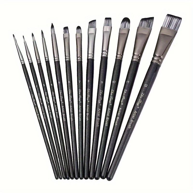 12pcs Professional Face Painting Brush Set Nylon Bristles, Suitable for Blending, Gradient, Watercolor, And Detail Work.