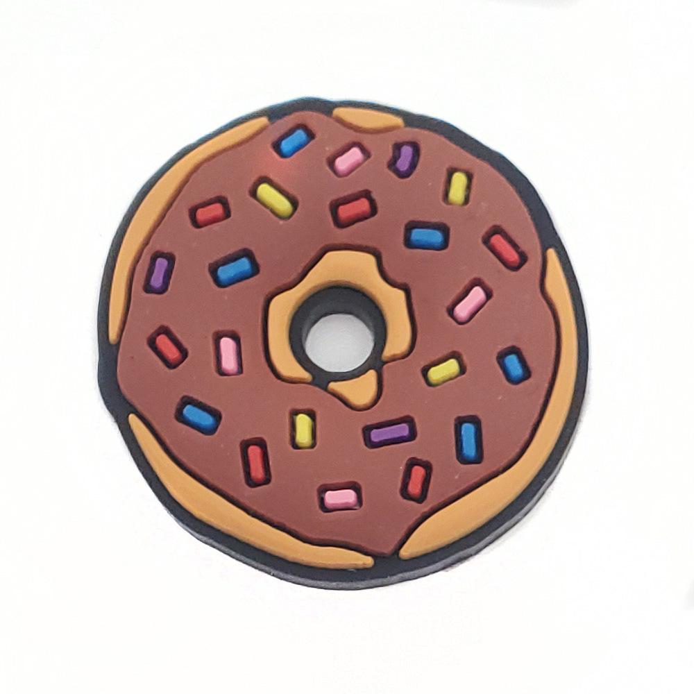 

DUNKIN DONUTS Donut Milk Tea Shoe Charms - Cute Flower Soft Rubber Decorative Buckles
