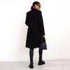 Winter Coat Women Double Breasted Overcoat Thermal Long Sleeves Loose Fit Turn Down Collar Pockets Pure Color Commuting Dating
