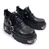 British Style Retro Dark Punk Small Leather Shoes For Men And Women With The Same Metal Niche Design Low-Top Platform Single Shoes For Women