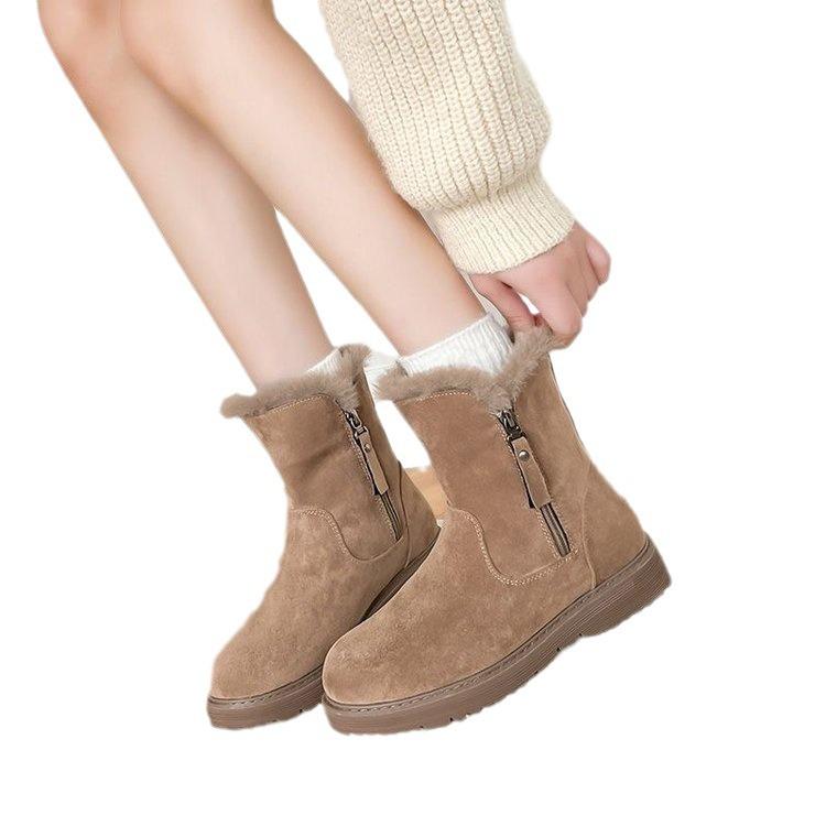 Internet celebrity cotton boots student casual warm snow boots women 2024 autumn and winter new Korean version thick-soled short tube Martin boots wom
