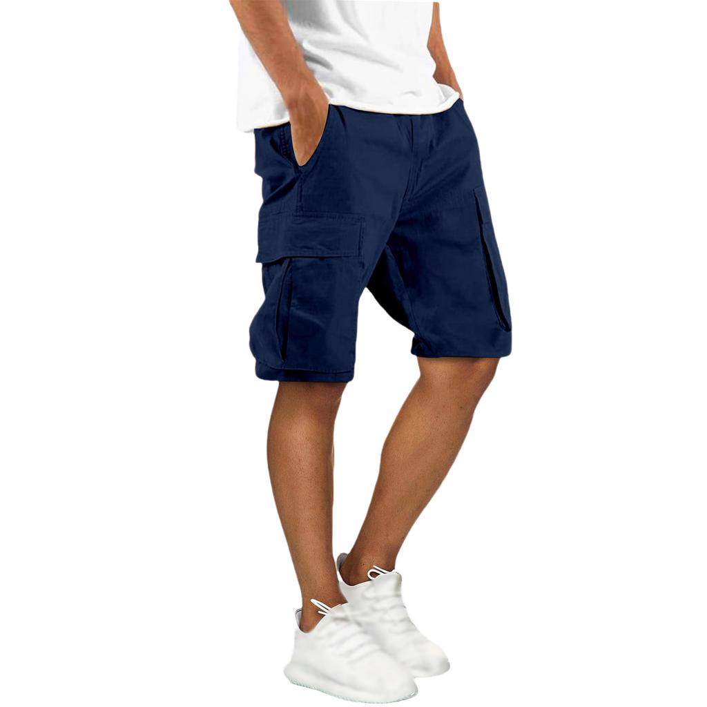 Summer new men's casual multi-pocket men's shorts men's running casual sports fitness shorts