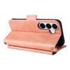 For Samsung Galaxy S25+ Leather Case Magnetic Closure Wallet Stand Phone Cover with Crossbody Strap