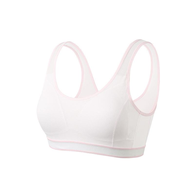 Girls' Breathable Shockproof Sports Vest - Quick-Dry Mesh Bra for Summer