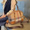 "2023 Women's Genuine Leather Plaid Shell Handbag - Versatile, Large Capacity, Shoulder & Messenger Bag"
