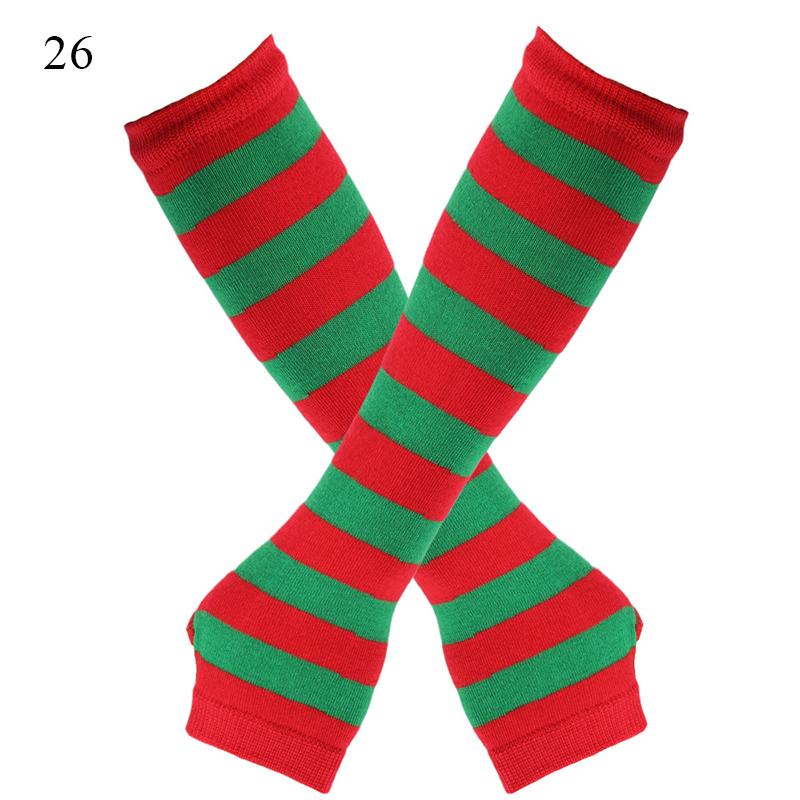 Fashion Women Striped Elbow Gloves Y2K Warmer Knitted Long Fingerless Gloves Christmas Gifts Classic Black And White Wristband
