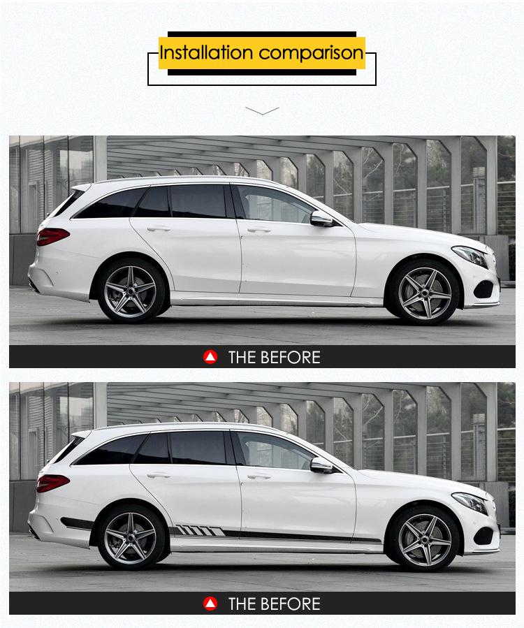 Mercedes-Benz C-klass Kombi S205 Kaross Sidokjol & Huv Dekorativa Klistermärken