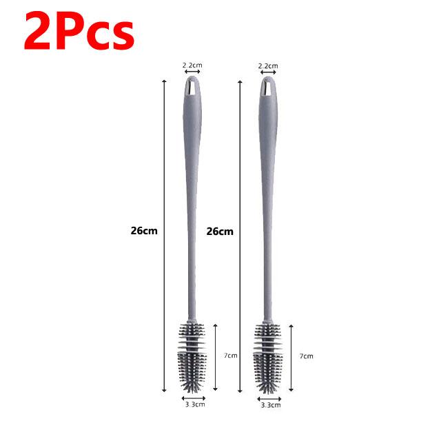 Silicone Cup Brush Cup Scrubber Glass Cleaner Kitchen Cleaning Tool Long Handle Drink Wineglass Bottle Glass Cup Cleaning Brush