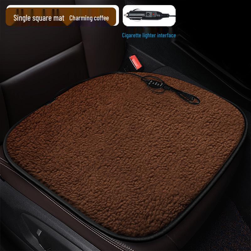 Cross-Grid Heated Car Seat Cushion - Winter Interior Accessory