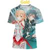 Print Sporty Quick-dry Breathable Men T-shirt Sword Art Online Animation Casual Harajuku Y2K Street Short Sleeve Clothing Top