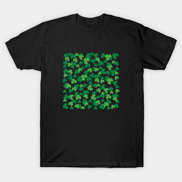 Men Black Print T-shirt Clover Pattern No-Cut Transfer Paper Print Cotton Tshirt 3XL