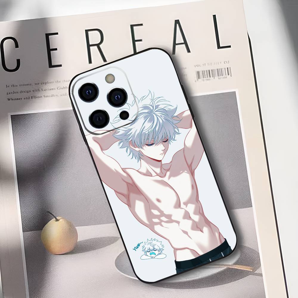K-Killua Zoldyck H-Hunter X Hunter Handyhülle Für iPhone 17,16,15,14,13,12,11 Plus,Pro Max,XS,Weiche Schwarze Hülle