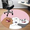 1pc Bear Friends Office Round Area Rug, Under Office Chairs Bedroom Living Room Home Decor, Room Deco, Available In Various Sizes