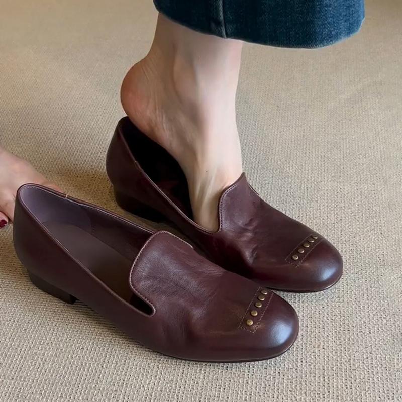 Women Flats Loafers Shoes Designer Pu Leather Elegant Shoes New Brand 2025 Trend Winter Fashion Classic Dress Femme Chaussures