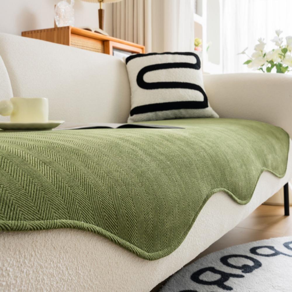 Non Slip Chenille Sofa Cover Protector Irregular Shape Universal for All Seasons Cushion Pad