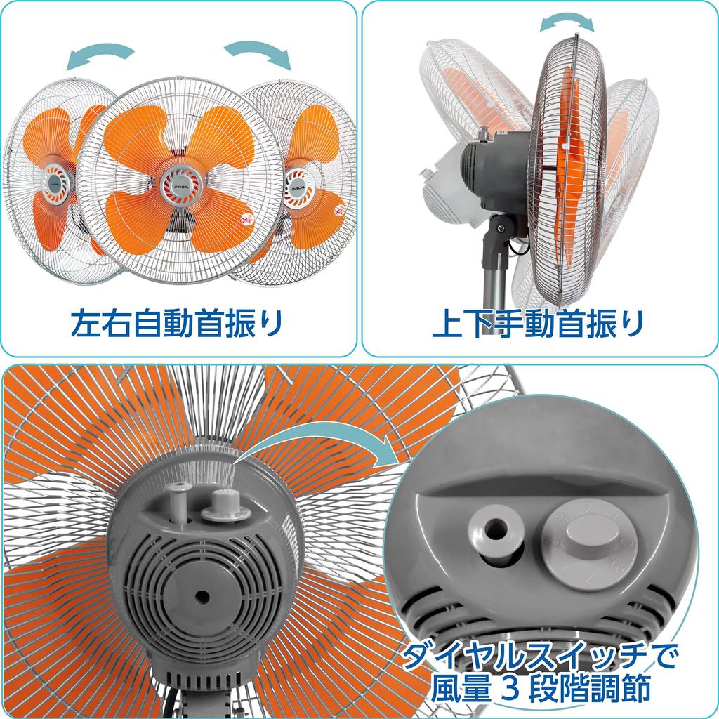 Proil FTP431 Commercial Factory Tripod Swinging Resin 3 Levels of Air Easy Blade Installation Fan, Fan, Type, 43.5cm, Head, Foldable, Portable,