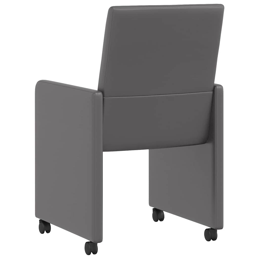 Dining Room Chairs with Casters 2 pcs Gray 57 x 66 x 94 cm