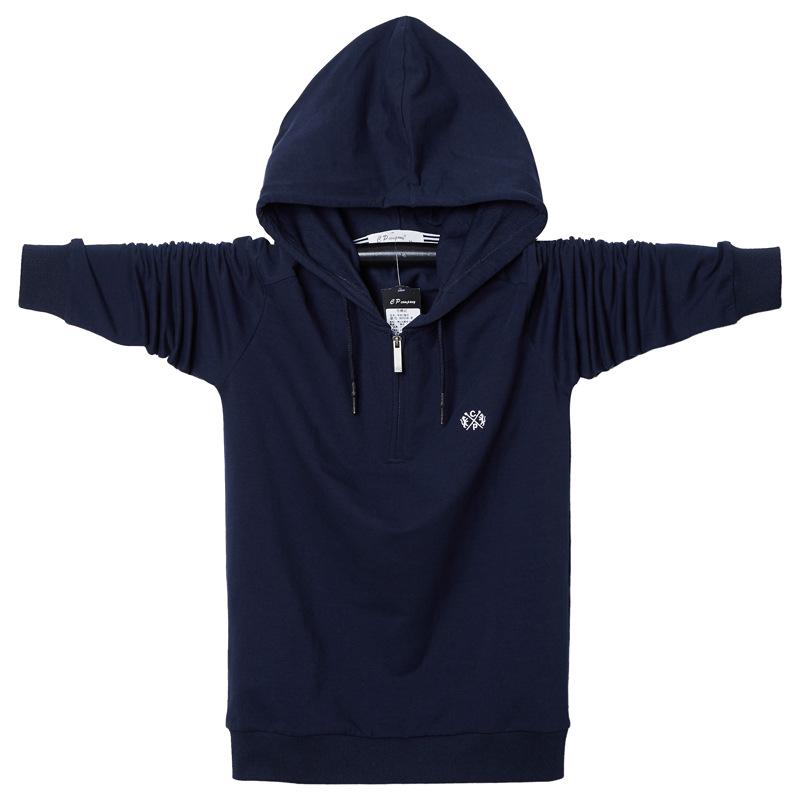 

Мужская футболка с капюшоном и длинным рукавом, повседневная свободная толстовка с капюшоном для мужчин, размеры плюс M-6XL 5XL темно-синий