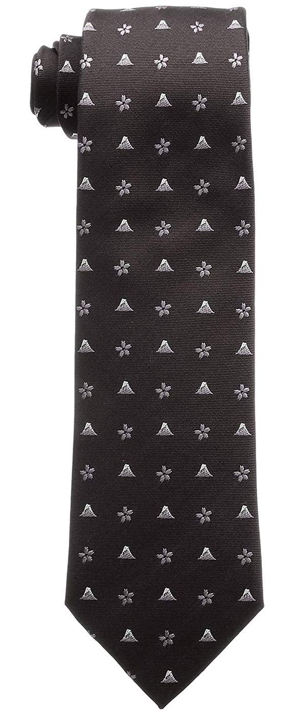 [Fortuna Tokyo] Necktie 18. Hokusai Nishijin-ori Necktie Men s FT-T18 Black, Blade Width 7cm, Length 142cm