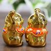 Cute Kutani Ware Maneki-neko Figurine, Chibi Maneki-neko, Gold, Perfect for Opening Ceremonies, Birthdays, or As a Pair of Gifts