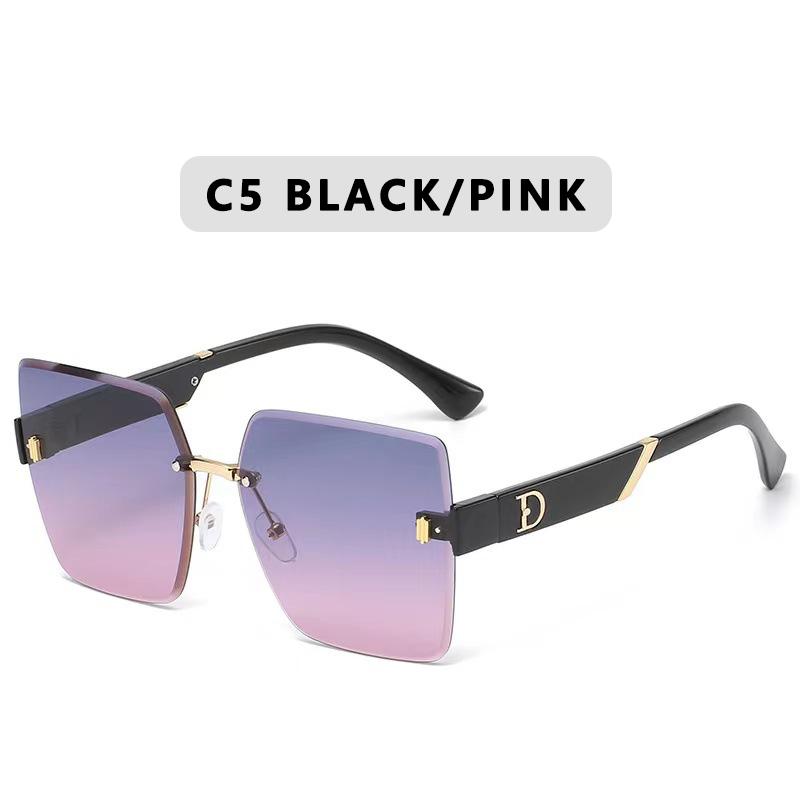 Classic Vintage Square Sunglasses Woman Gradient Mirror Frameless Sun Glasses Female Retro Fashion Rimless