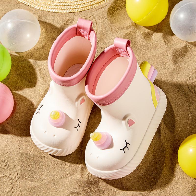 Cheerful Mario Children's rain shoes Cartoon animal Girl rain boots Student water shoes