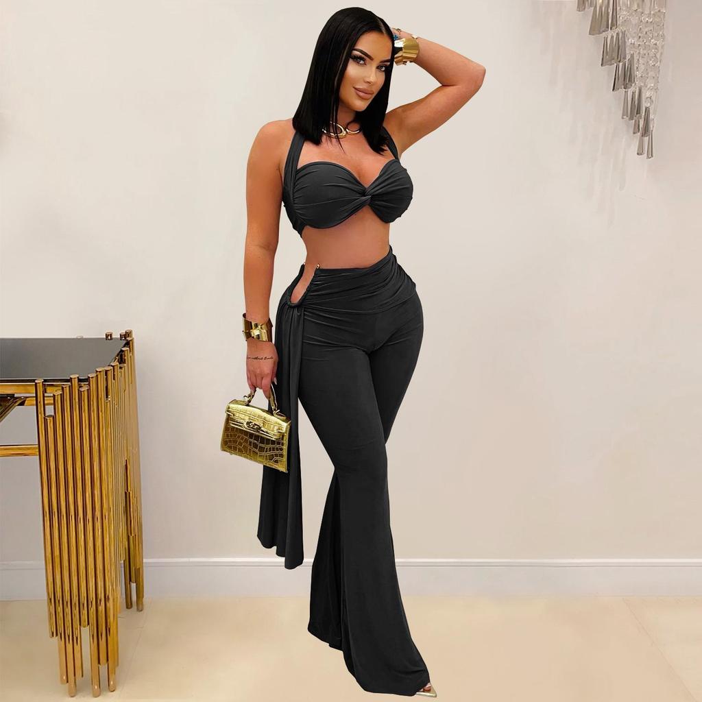 Summer Women's Sexy Strappy Bandeau Long Pants Set