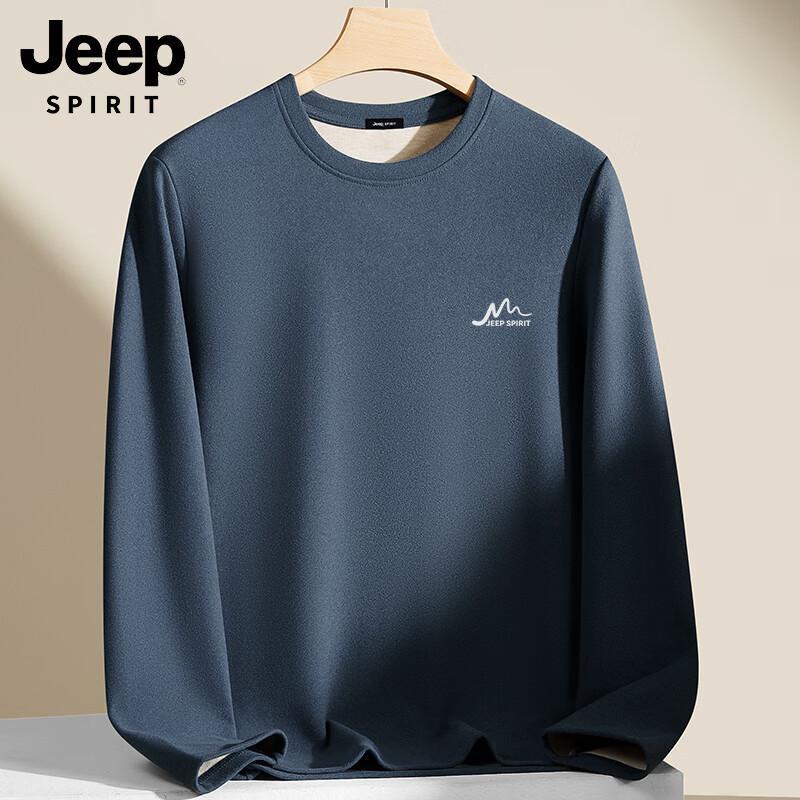 JEEP SPIRIT Men's Fleece-Lined Thermal Crewneck Sweater