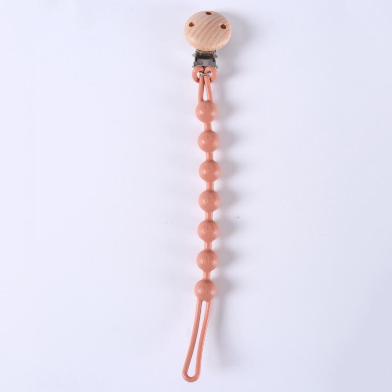 Solid Color Silicone Pacifier Chain Clips Baby Boys Girls Pacifier Gum Chain Bite Music Teeth Grinding Stick Toy Anti Loss Rope