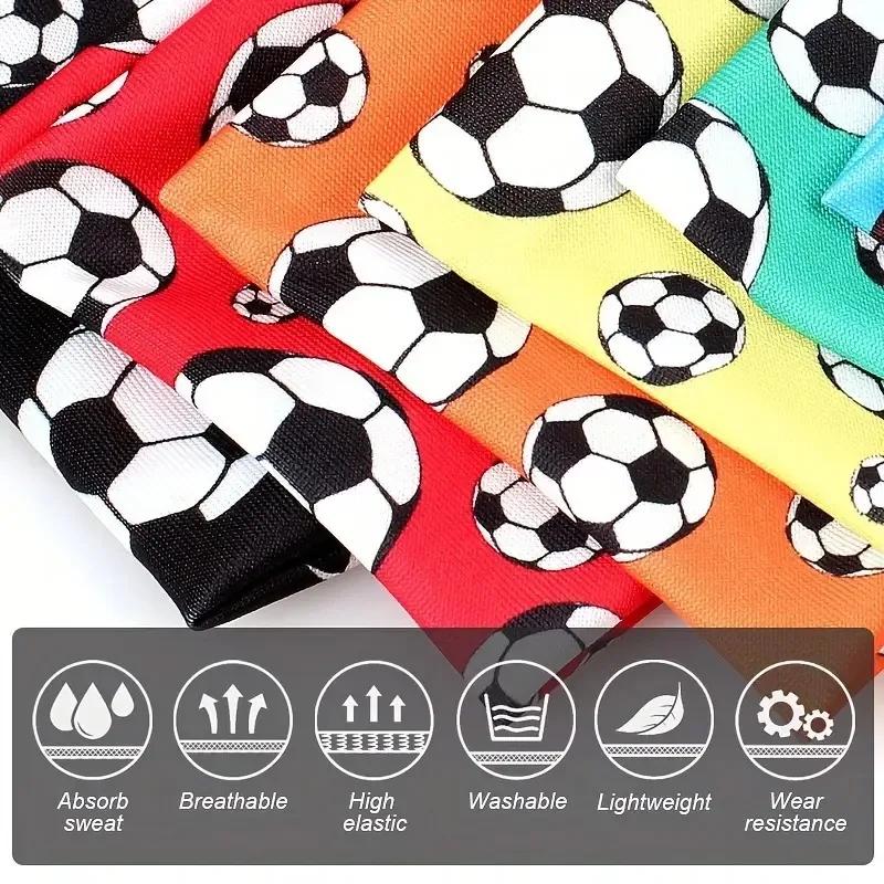 Headbands Tie On Headband For Women Sports Soccer Football Print Athletic Hair Head Band Elastic Sweat Sweatband Yoga Workout Set
