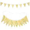 12Pcs 3.2M Long Wedding Banner Fabric Pennant Flags Wedding Hanging Decorations For Holiday Party Indoor and Outdoor