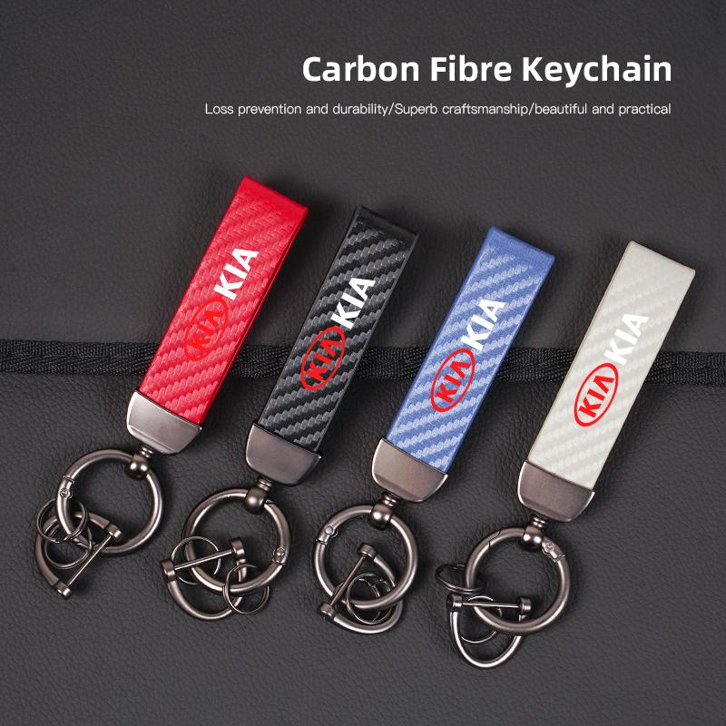 BQTT3 Car Key Chain Black Leather Keyring Pendant Car Interior For Kia Sportage Ceed Picanto Rio ProCeed Niro Morning K7 K5 K8 Ray K9