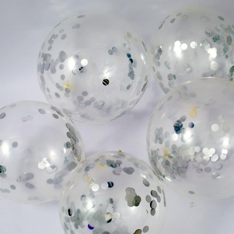 12 Inch Transparent Sequined Balloon Birthday Party Decoration Latex Balloon Internet Celebrity Douyin Decoration Decoration Party Balloon