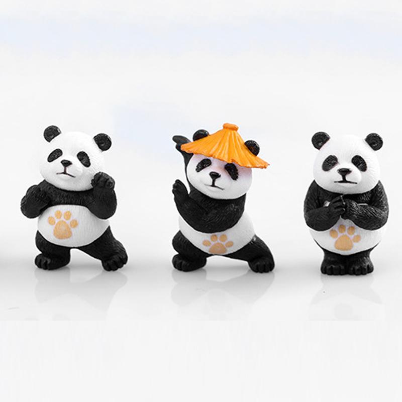 4pcs Creative Mini Kungfu Panda Ornaments for Car Household Bonsai Cute Miniature Kungfu Panda Decoration For Children Gift Toys