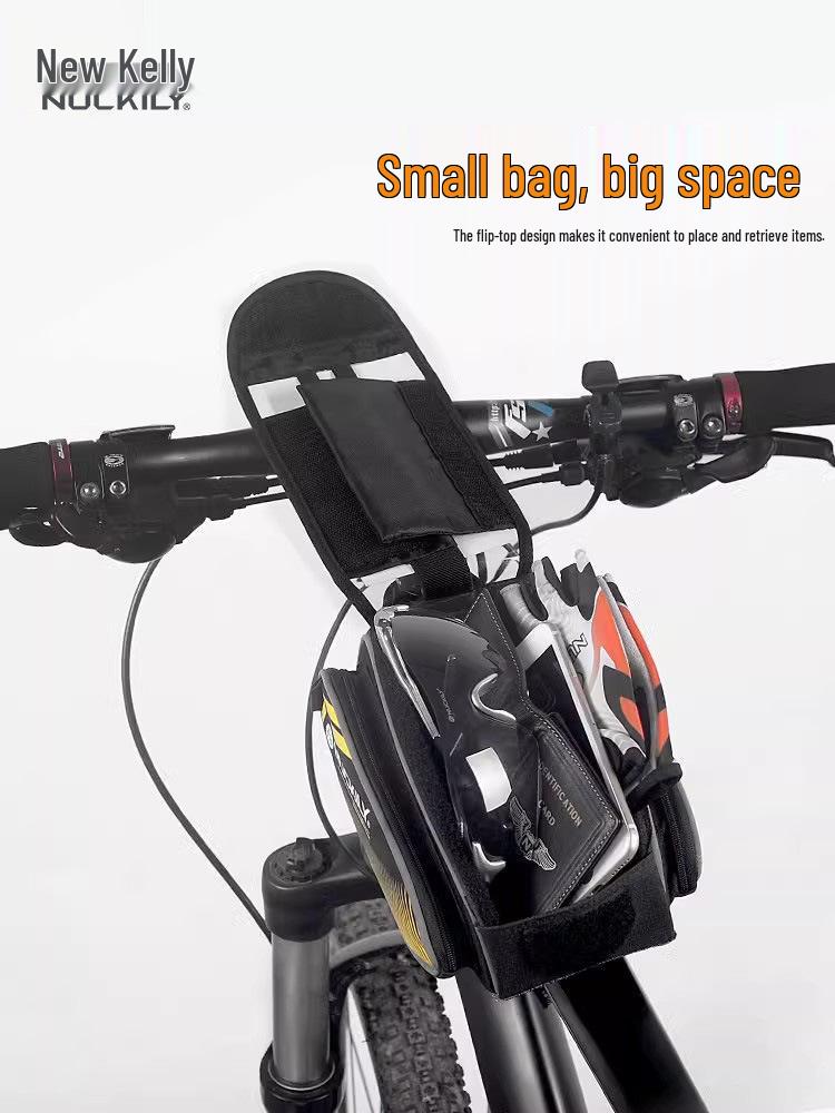 Waterproof Bicycle Front Beam Phone Bag with Touch Screen for Top Tube - Mountain Bike Accessories.
