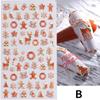 Winter 5D Embossed Nail Art Sticker Snowflake Elk Christmas Tree Cartoon Adhesive Slider Accessories Decal