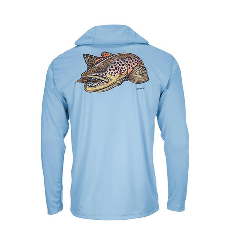 

Чоловіча літня сонцезахисна рибальська сорочка SIMMS з довгим рукавом, капюшоном та ефектом льодяної шовку XXL