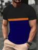 Men's Color Block Short Sleeve T-Shirt, Comfortable Casual Daily Must-Have