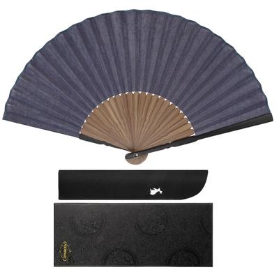 Folding Glitter Stylish and Black Bamboo Comes with Box and Rabbit Fan Fireworks Japanese Purple Fan [SENMAN] Men's Fan, Material, Popular, Frame,